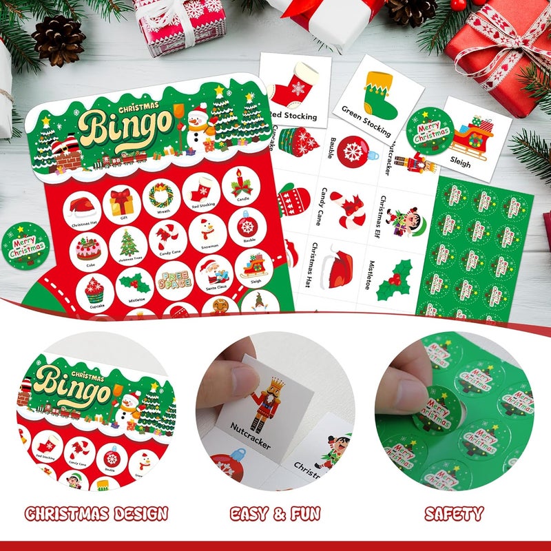 Joyful Start Socks Christmas Bingo Games, Christmas Bingo for Kids, Christmas Games for Families Classroom, Christmas Crafts for Kids Xmas Cards Party Supplies Christmas Activities - Image 4